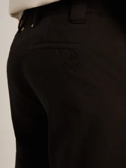 Outlet Calça chino de gabardine de algodão preto Beachwear|Jeans e calças