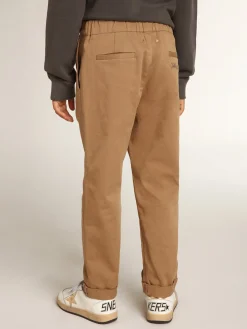 Online Calça chino infantil masculina de algodão cor caramelo Bottoms (4-12 years)