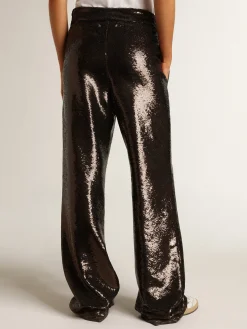 Store Calça cinza com lantejoulas all-over MULHER Jeans e calças