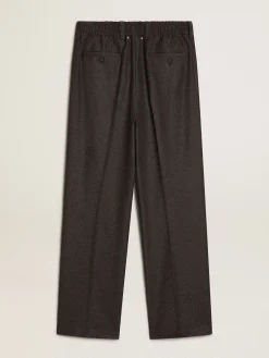 Cheap Calça de flanela de lã cinza escuro Jeans e calças