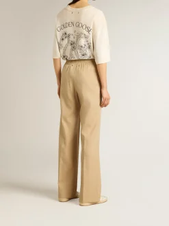 Best Calça de jogging feminina cor de areia MULHER Jeans e calças