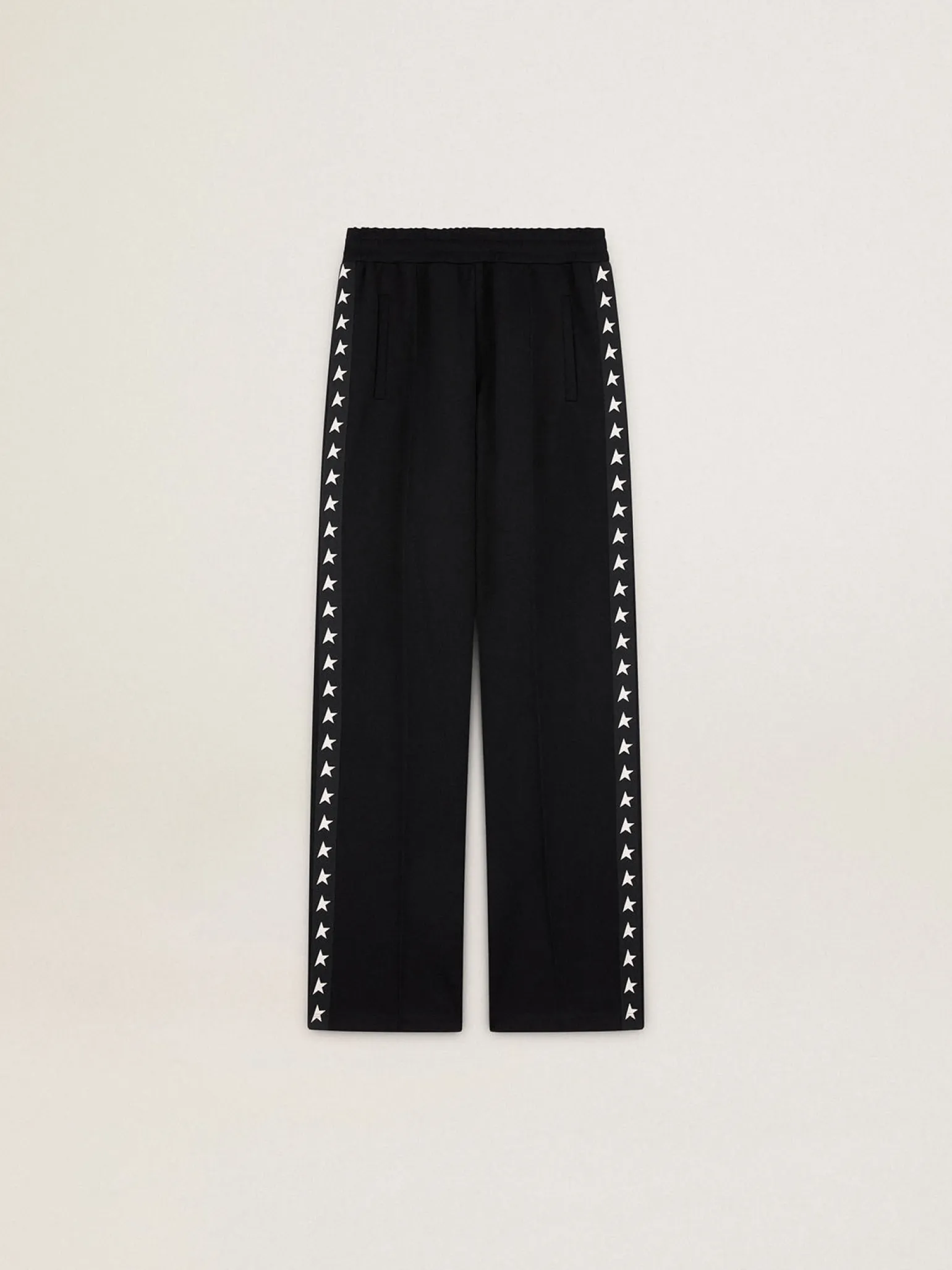 New Calça de jogging feminina preta com estrelas brancas nas laterais MULHER Jeans e calças