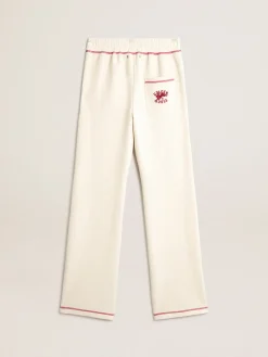Cheap Calça de jogging Feminina na cor branco heritage com logo CNY MULHER Jeans e calças