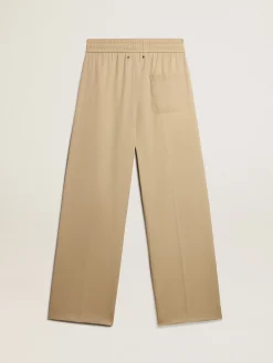 Shop Calça de jogging masculina cor de areia com bolso atrás Jeans e calças