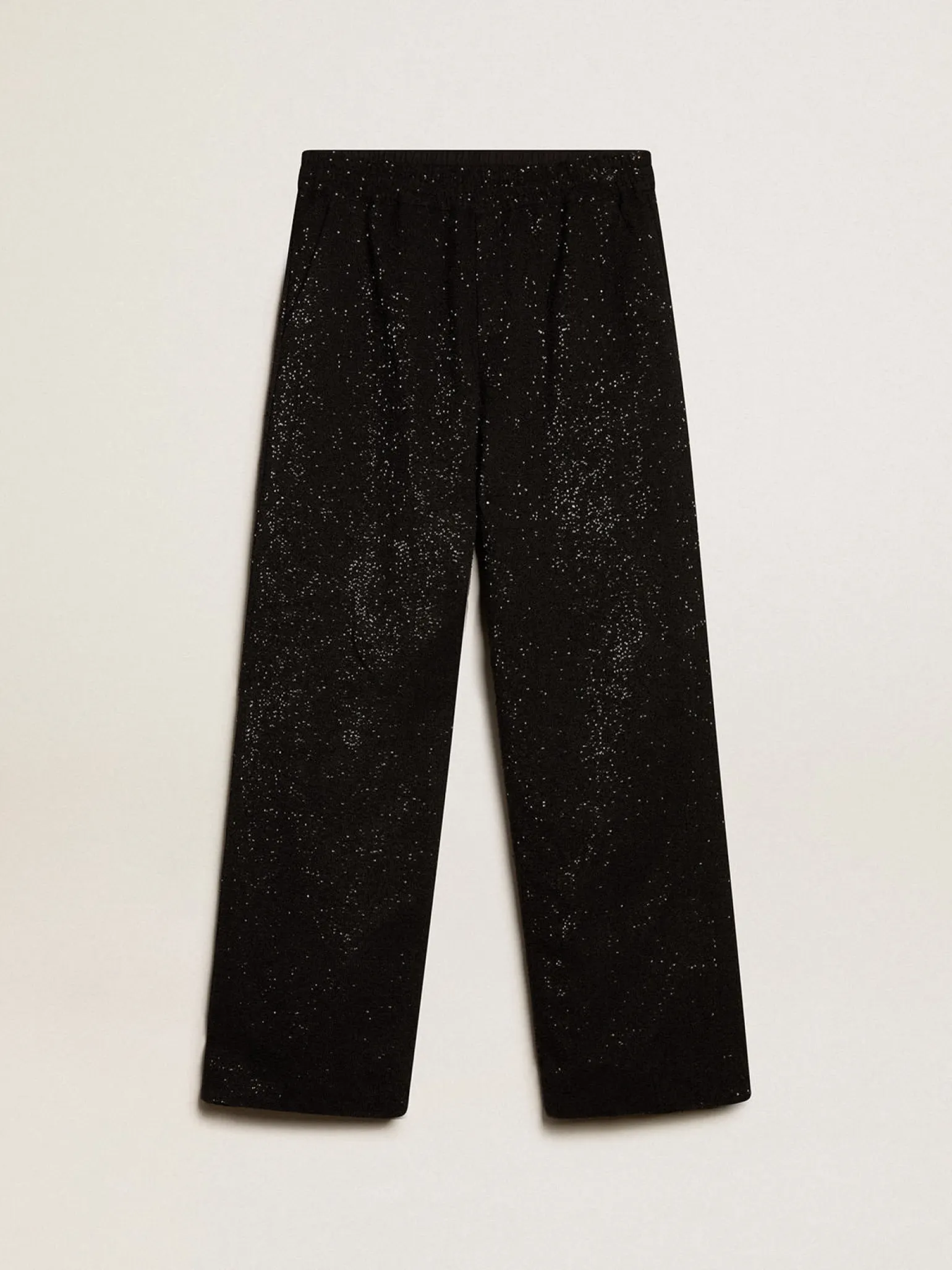 Best Calça de jogging masculina em misto linho preto com lantejoulas Jeans e calças