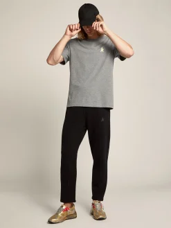Outlet Calça de jogging masculina preta com estrela na frente Jeans e calças