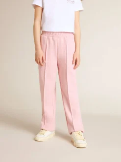 Online Calça de jogging rosa com estrela de glitter na frente Bottoms (4-12 years)