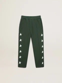 Best Sale Calça de jogging verde brilhante com estrelas em contraste Bottoms (4-12 years)