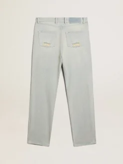 Store Calça jeans feminina desbotada com cristais cabochão MULHER Jeans e calças