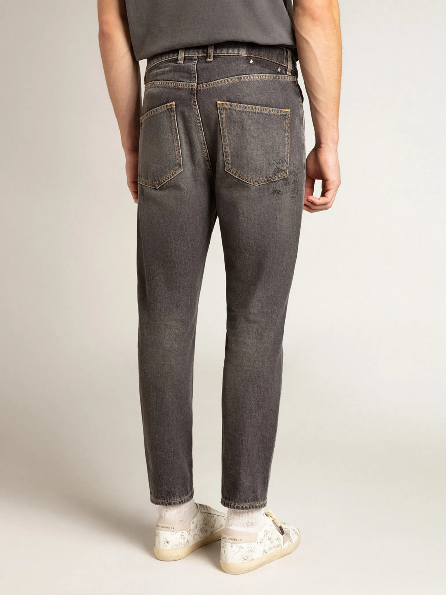 Shop Calça jeans preta masculina com bolso impresso Jeans e calças