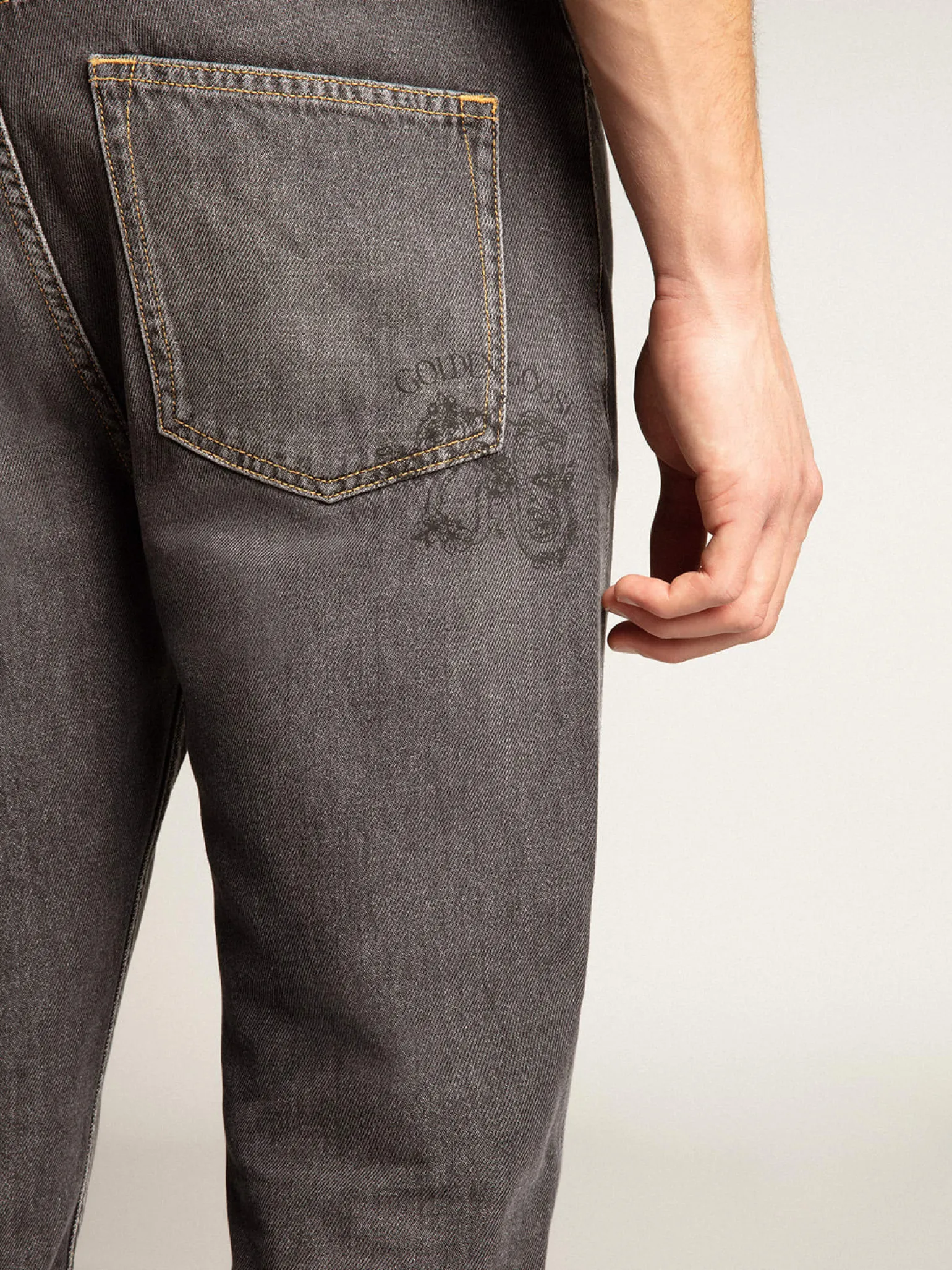 Shop Calça jeans preta masculina com bolso impresso Jeans e calças