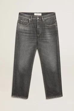 Discount Calça jeans preta masculina com efeito desbotado Jeans e calças