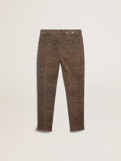 Discount Calça jeans skinny infantil feminina com estampa animal print Bottoms (4-12 years)