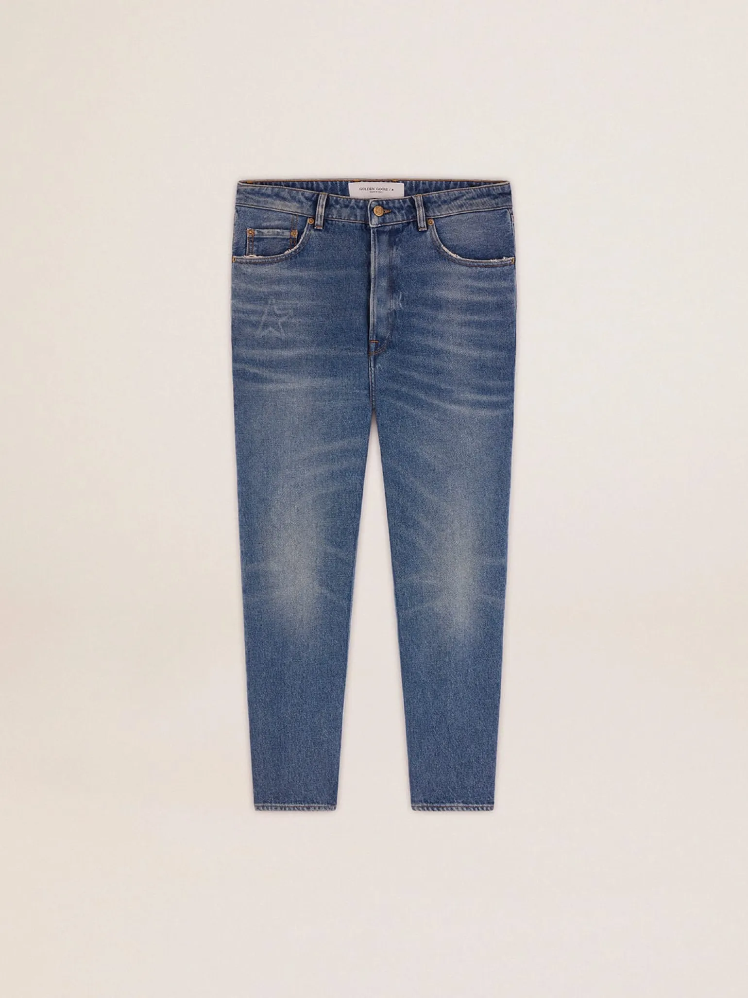 Best Sale Calça jeans slim masculina com lavagem média Jeans e calças