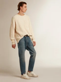 Best Sale Calça jeans slim masculina com lavagem média Jeans e calças