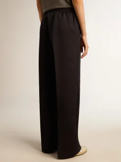 Cheap Calça jogging de gabardine de lã azul-escura MULHER Jeans e calças