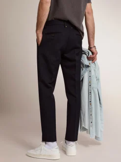 Best Sale Calça masculina de lã azul-escura Jeans e calças