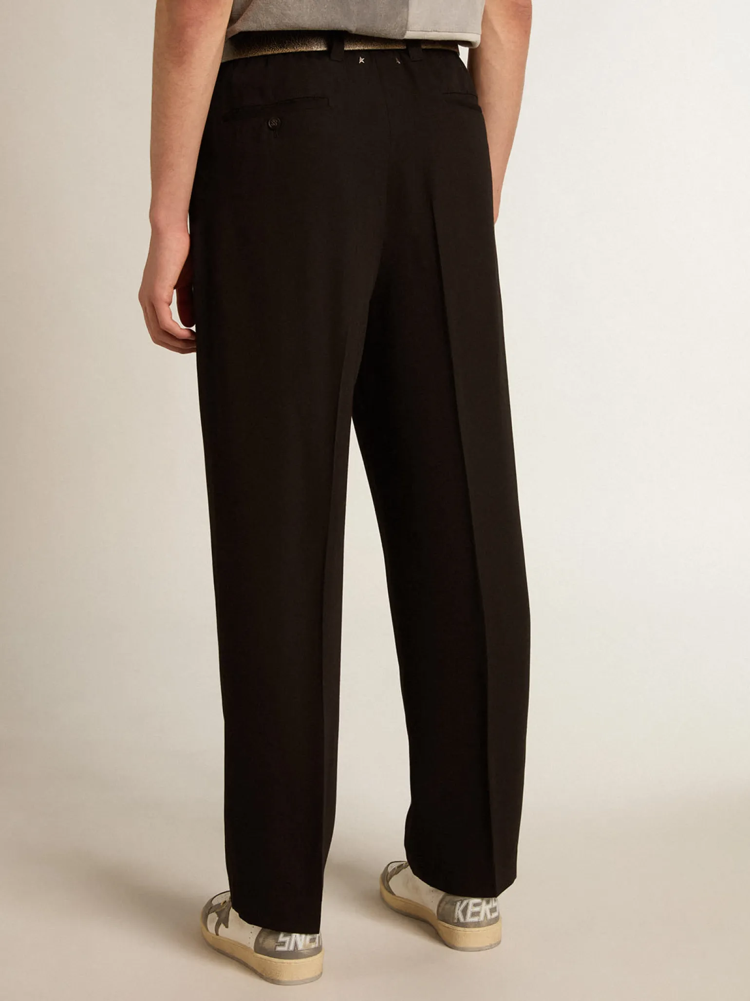 Clearance Calça preta misto lã e viscose Jeans e calças