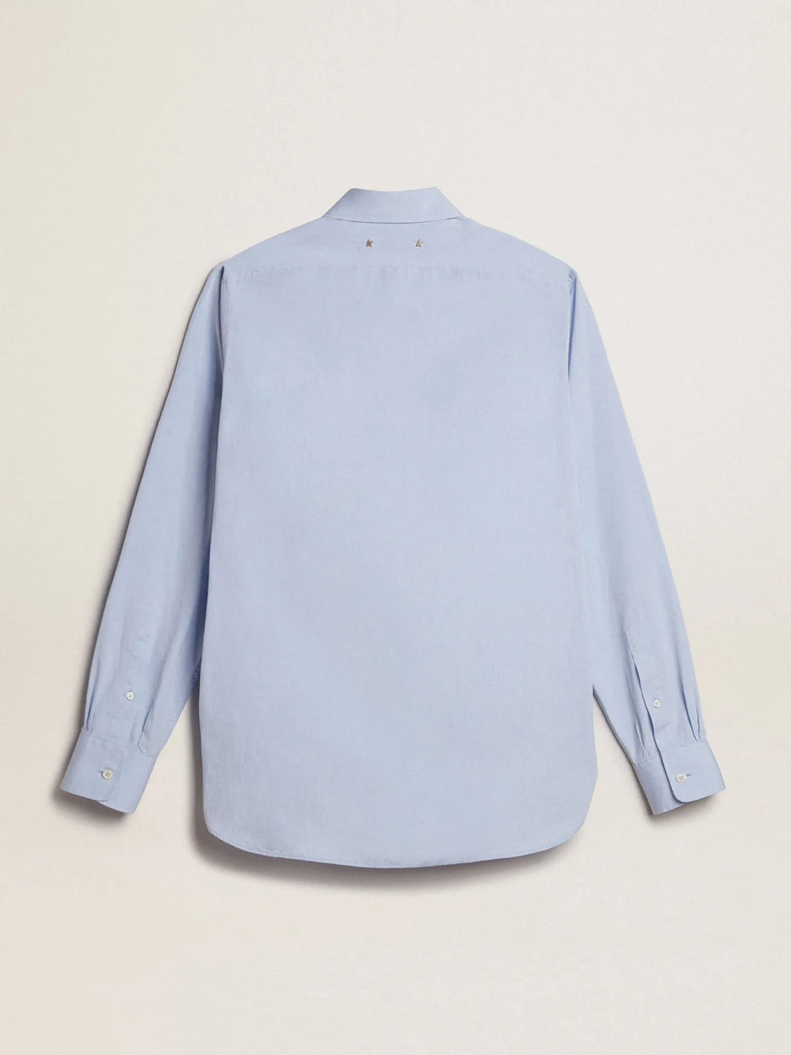 Sale Camisa azul bebê de algodão com bordado no bolso Camisas