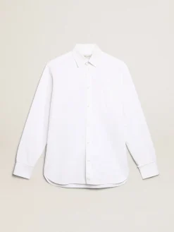 Cheap Camisa branca de algodão Camisas