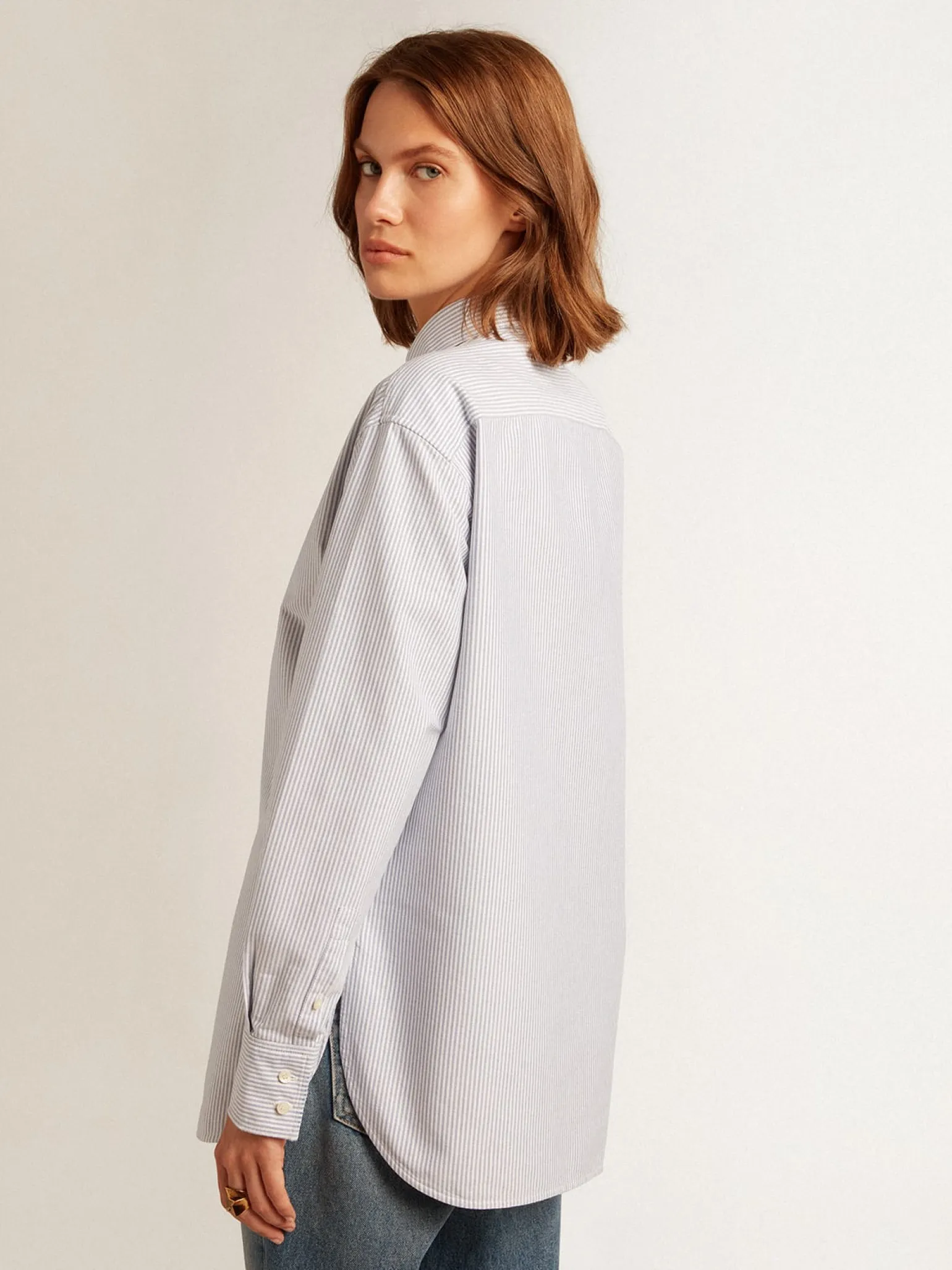 Cheap Camisa feminina com listras finas MULHER Camisas