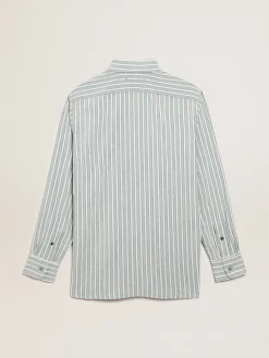 Outlet Camisa masculina listrada de viscose Camisas