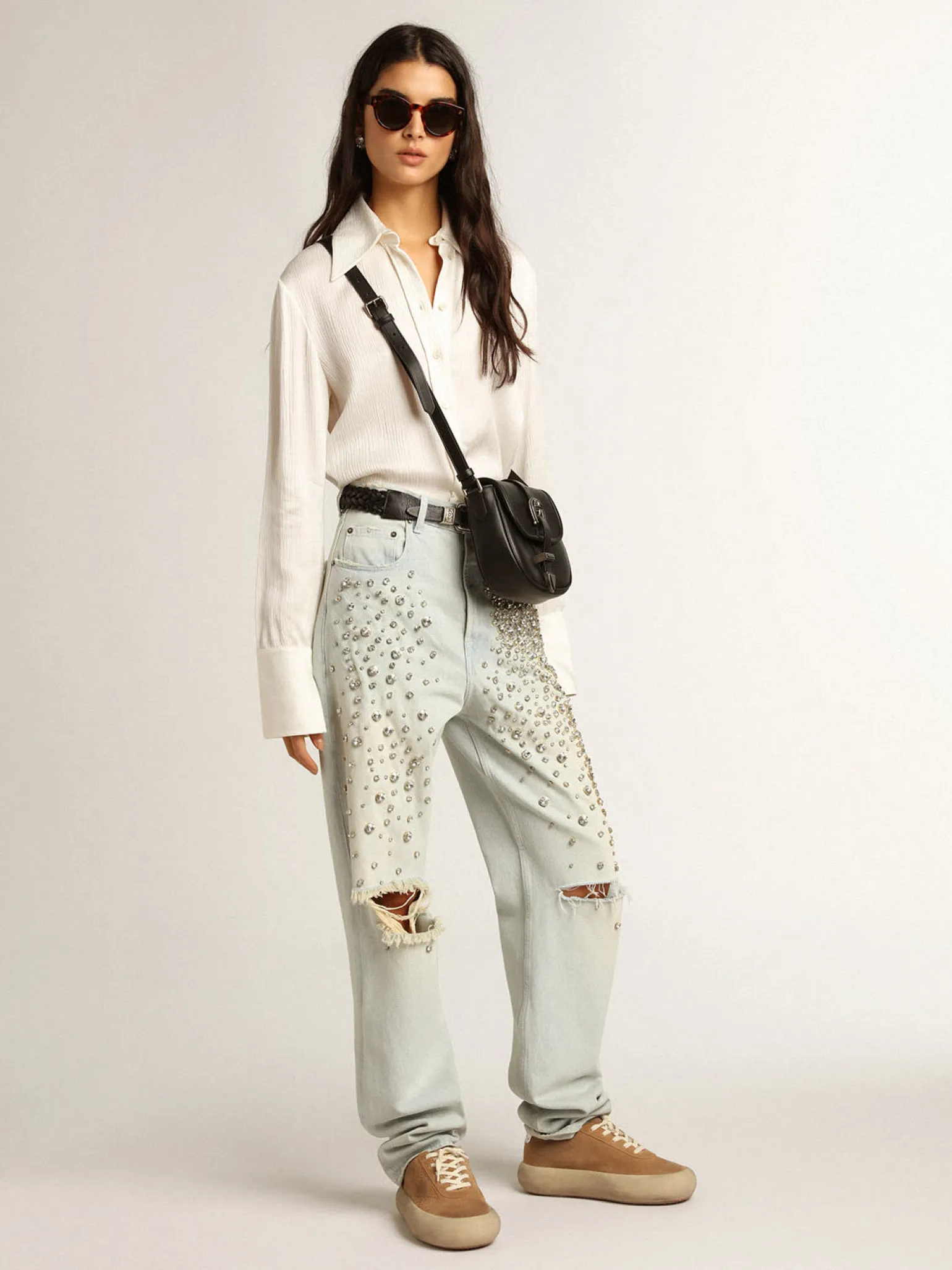 New Camisa modelagem slim cor de pergaminho MULHER Camisas