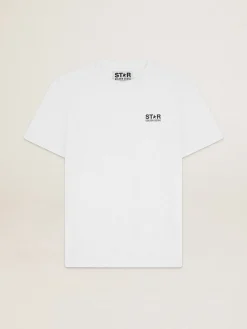 Hot Camiseta branca Coleção Star com logo e estrela pretos em contraste Beachwear|Camisetas