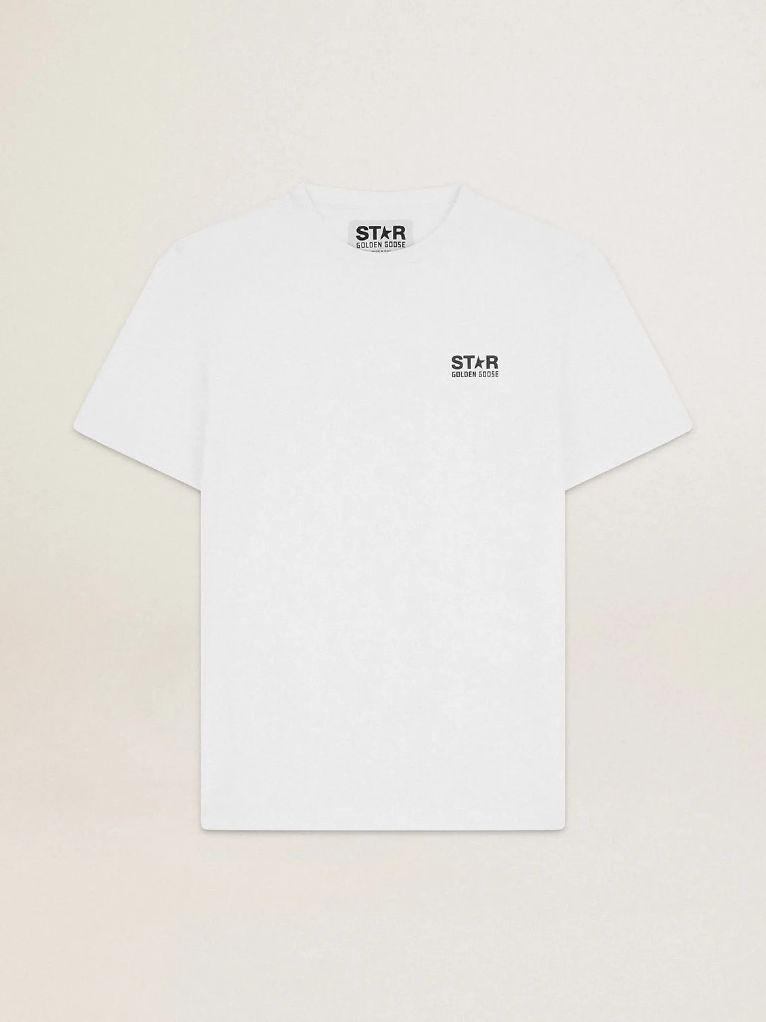 Hot Camiseta branca Coleção Star com logo e estrela pretos em contraste Beachwear|Camisetas
