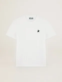 Cheap Camiseta branca Coleção Star com estrela verde em contraste na frente Camisetas