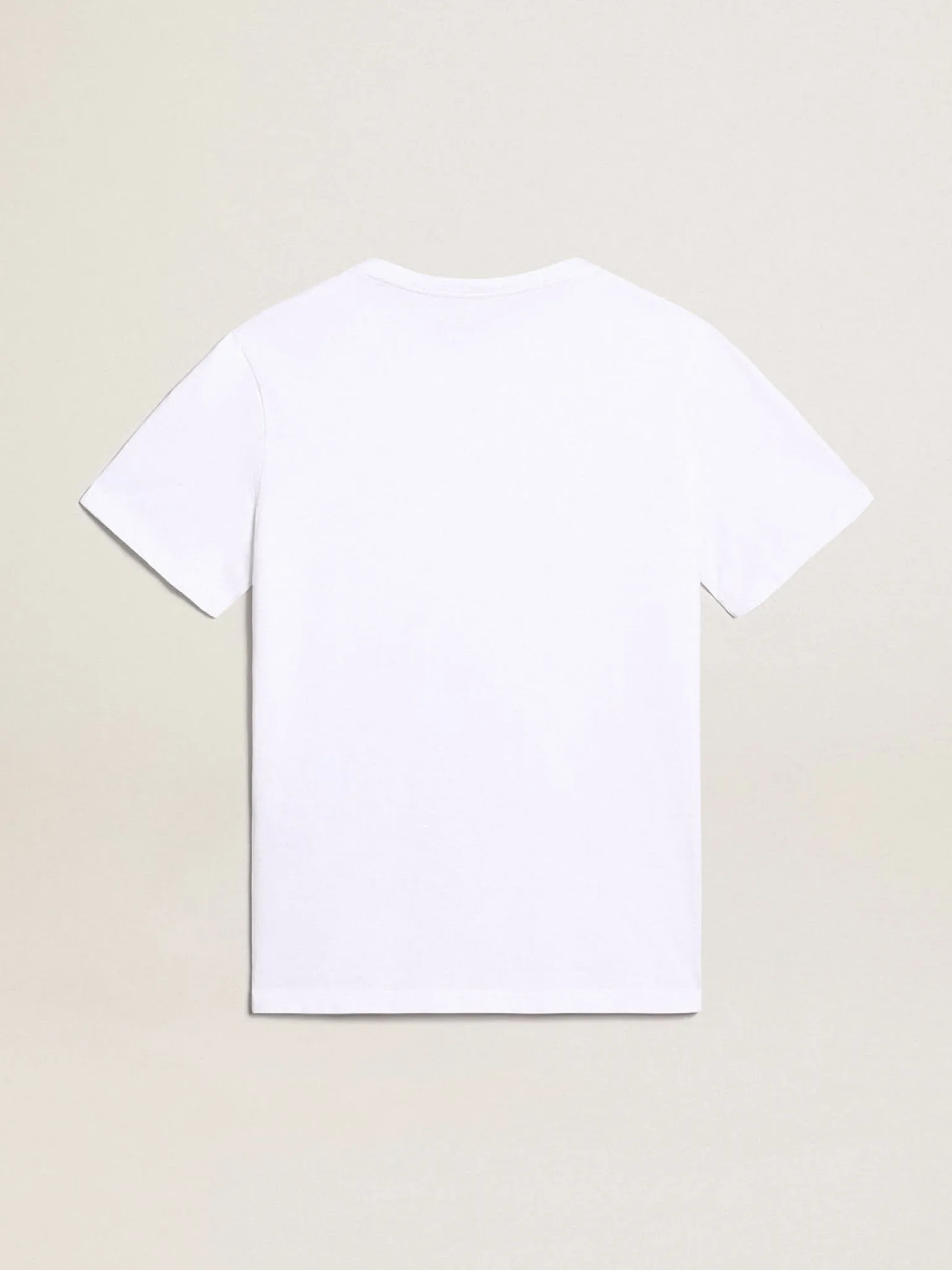 Flash Sale Camiseta branca com logo preto em contraste na frente Camisetas
