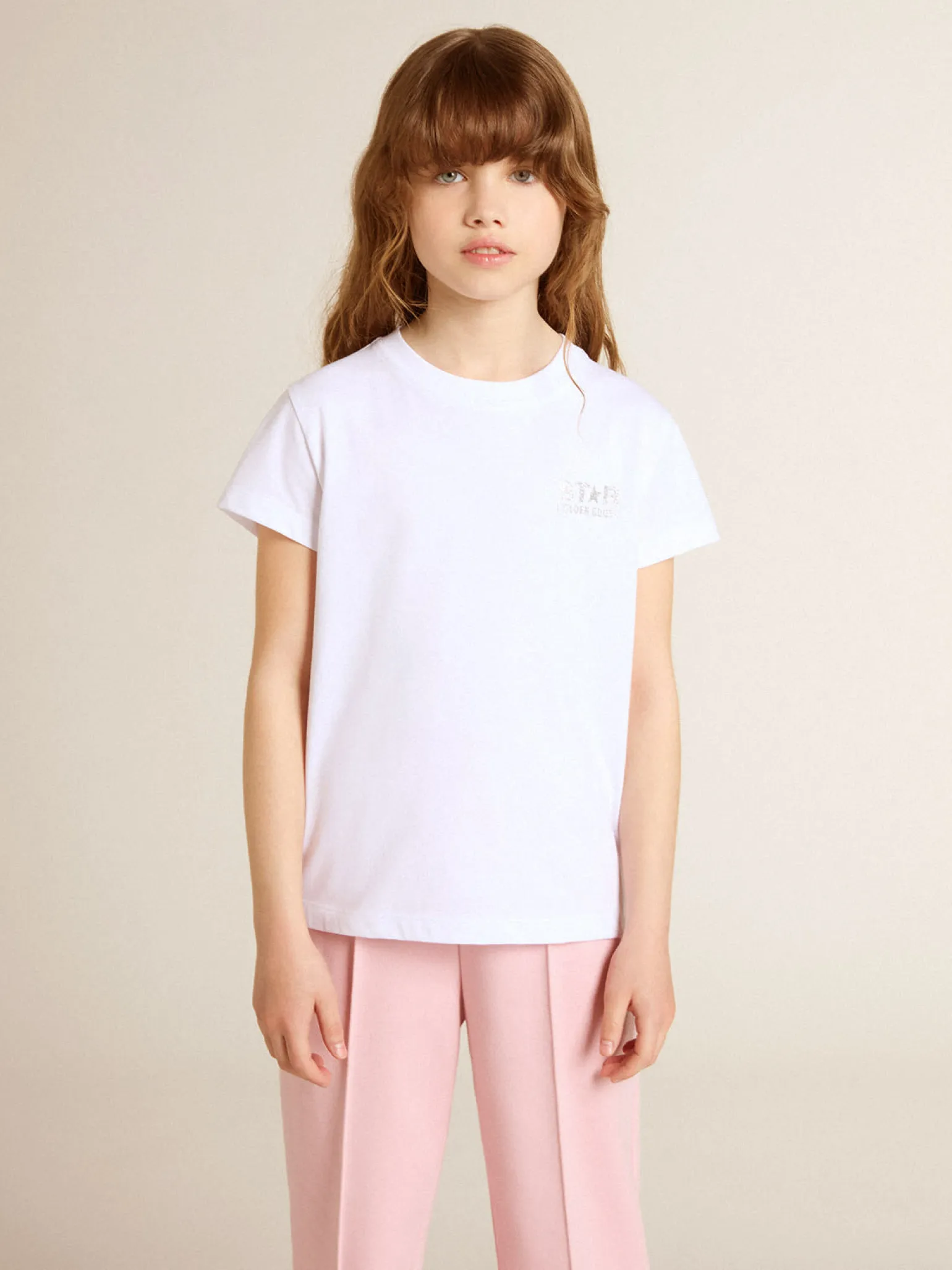 Best Sale Camiseta branca e prateada com logo e maxi estrela de glitter prateado Roupas de cima (4-12 years)
