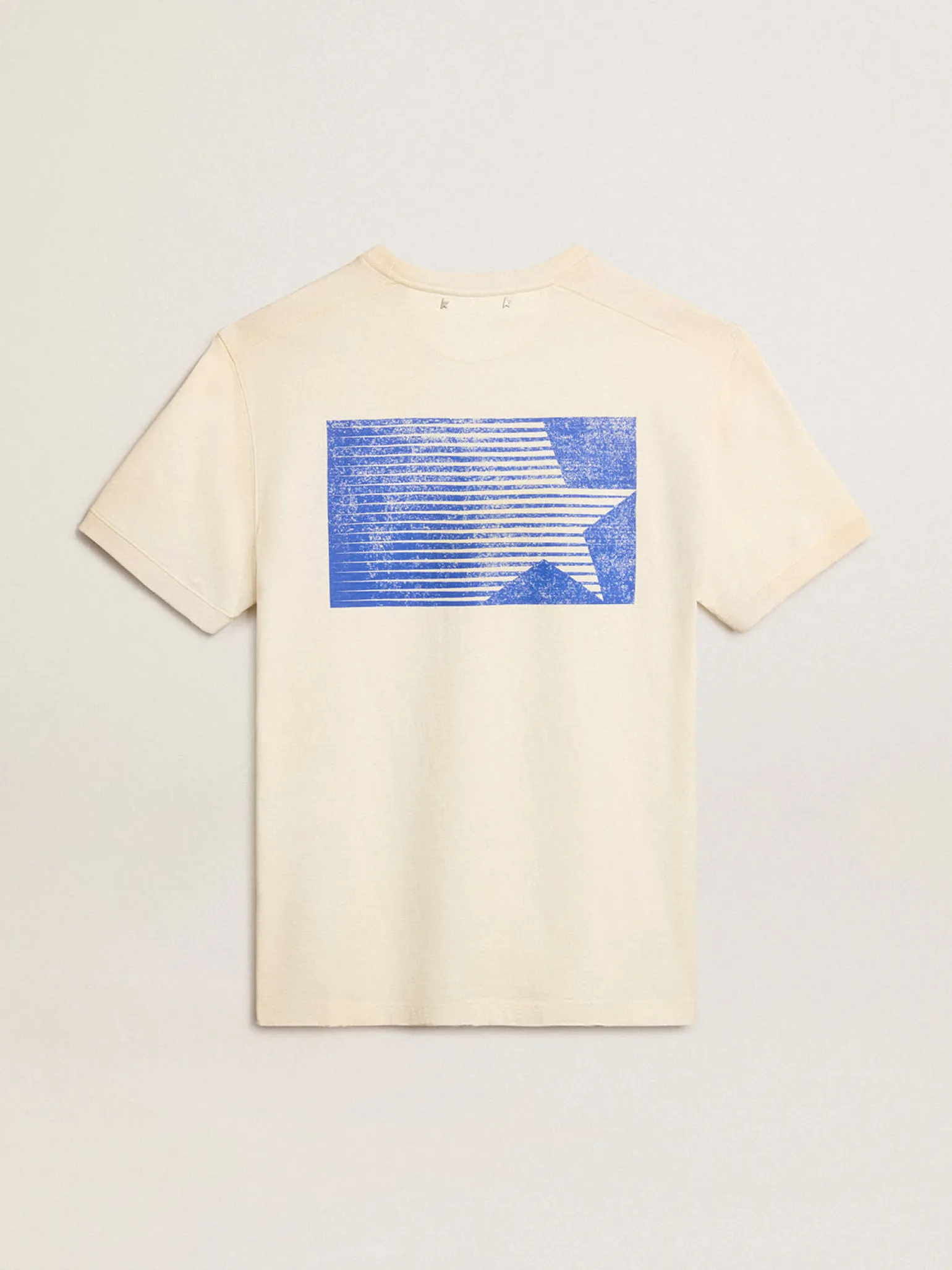 Cheap Camiseta de algodão branco usado com logo Marathon azul Camisetas