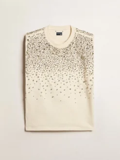 Cheap Camiseta Exclusiva HAUS of Dreamers branco usado com bordados Swarovski MULHER Camisetas