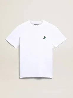 Discount Camiseta feminina branca com estrela verde na frente MULHER Camisetas