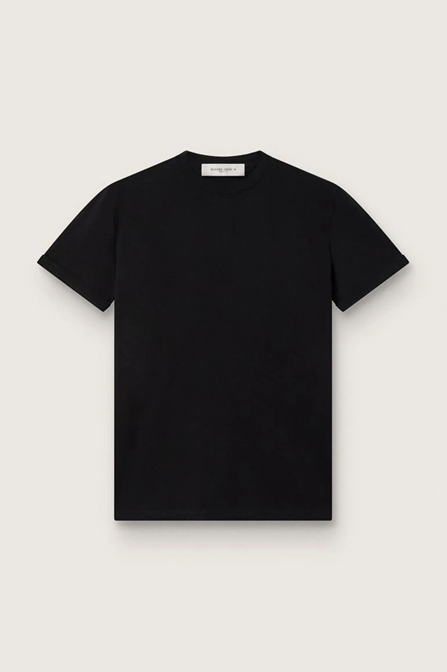 Hot Camiseta feminina preta de caimento reto com tratamento desgastado MULHER Camisetas