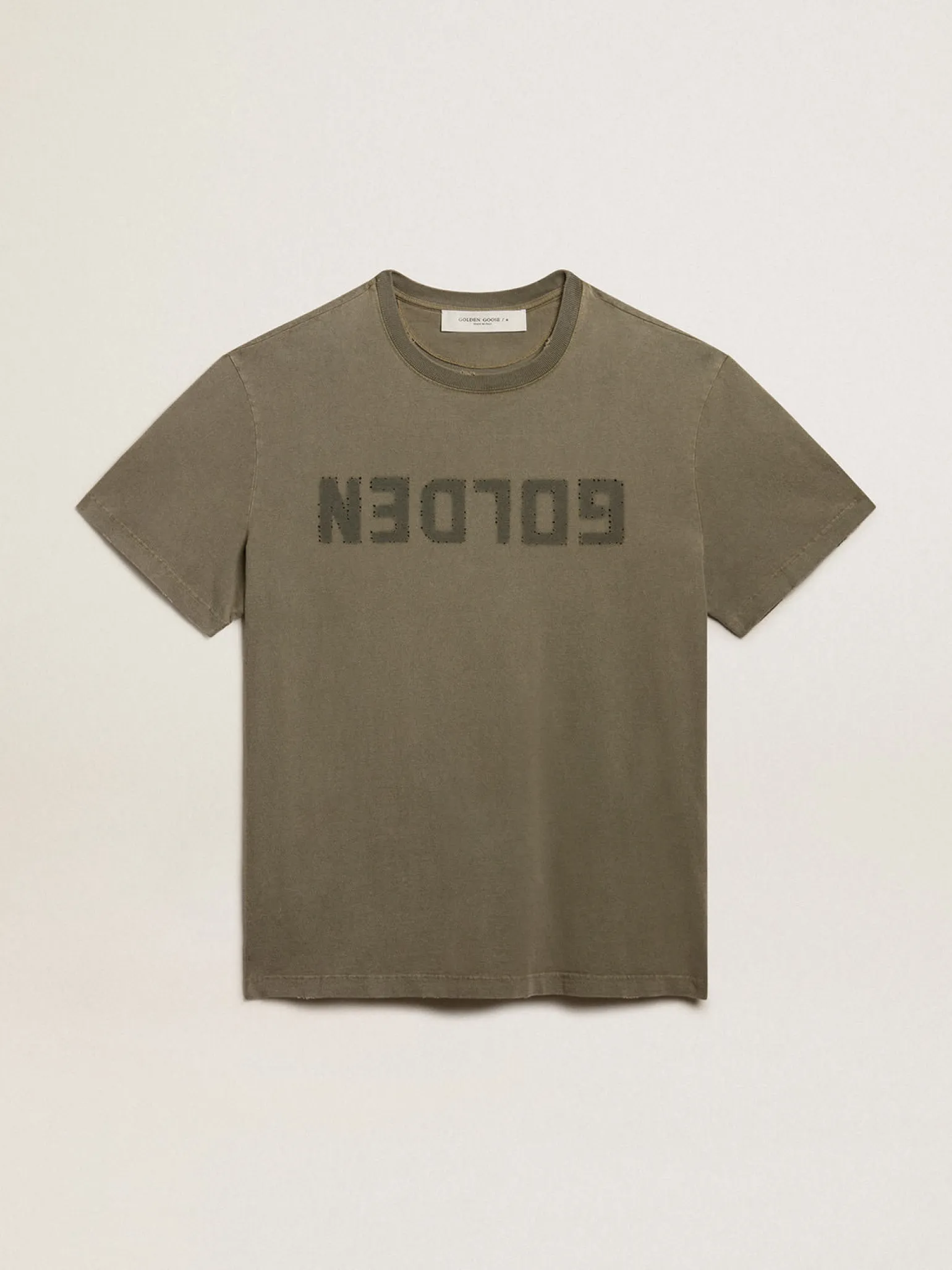 Shop Camiseta feminina verde-oliva com inscrição Golden MULHER Camisetas