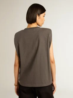 Discount Camiseta sem manga na cor antracite MULHER Camisetas