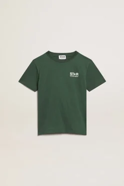 Cheap Camiseta verde infantil masculina com logo e estrela branca em contraste Roupas de cima (4-12 years)