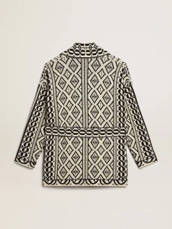 Best Sale Cardigã cor de papiro de lã com motivo jacquard e cristais MULHER Malhas