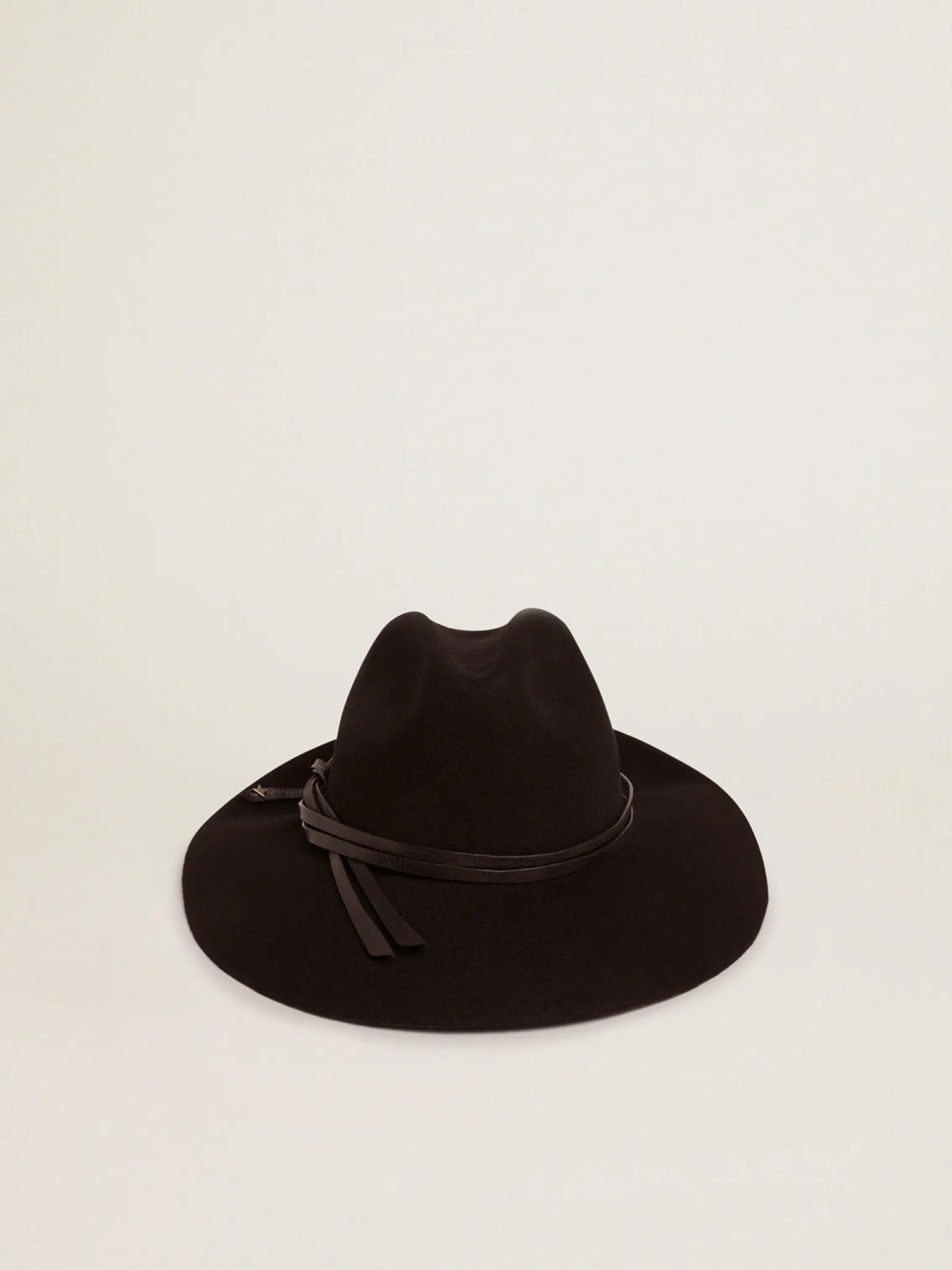 Store Chapéu preto com faixa de couro MULHER Chapéus e bonés|Chapéus e bonés
