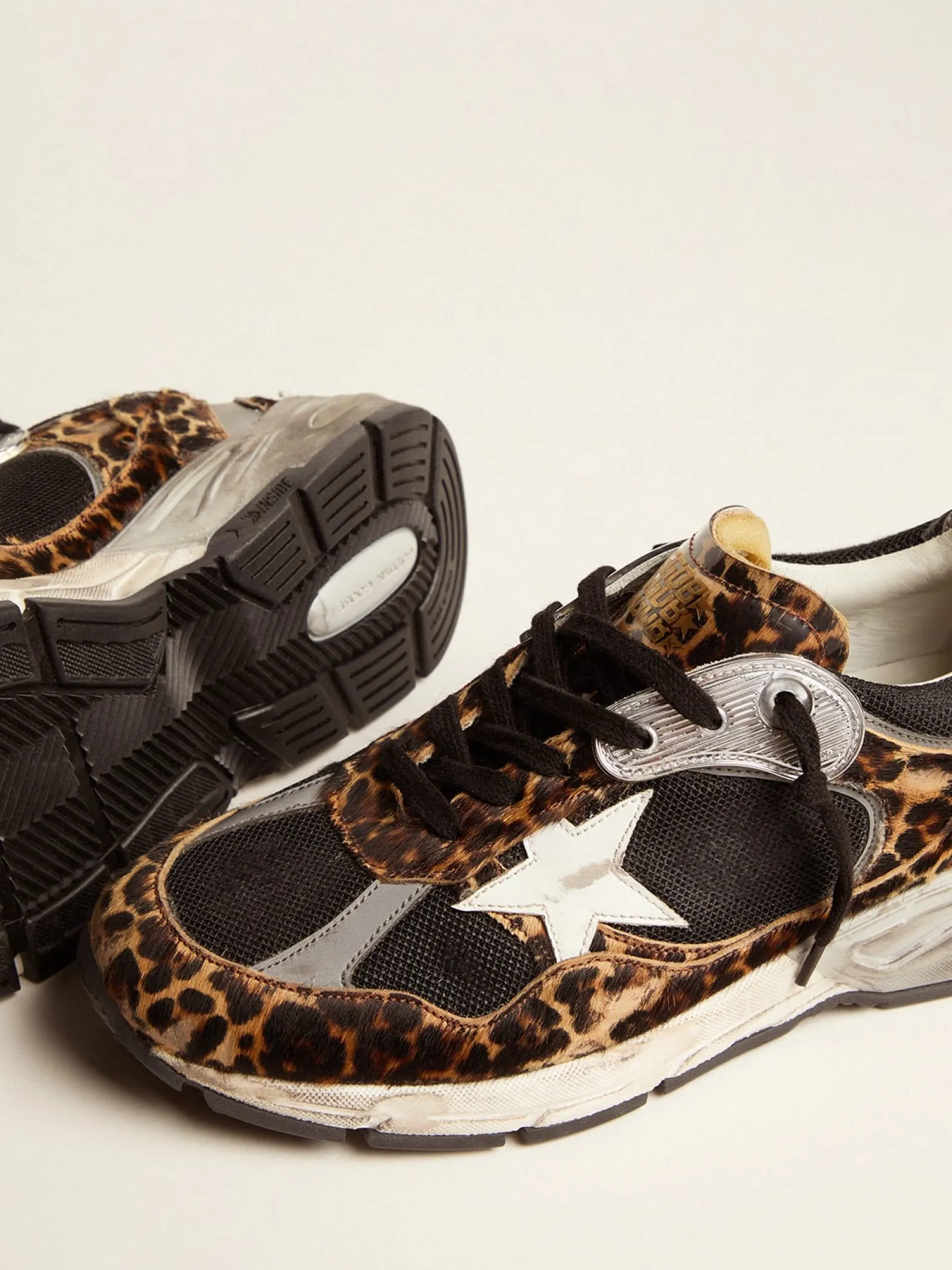 Sale Dad-Star feminino de cavalinho leopardo e estrela branca MULHER Dad-Star