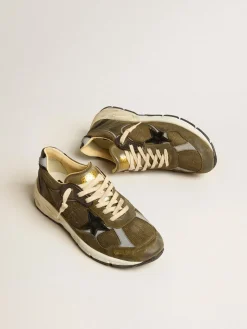 Shop Dad-Star Masculino de suede e tela com estrela e talão de couro preto Dad-Star