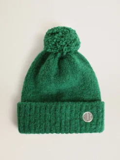Outlet Gorro de lã com pompom Coleção Journey verde MULHER Chapéus e bonés|Chapéus e bonés