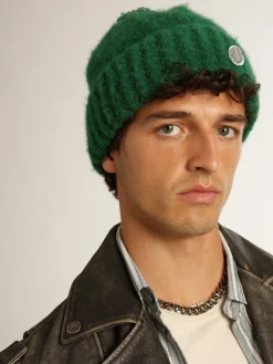 Outlet Gorro de lã com pompom Coleção Journey verde MULHER Chapéus e bonés|Chapéus e bonés