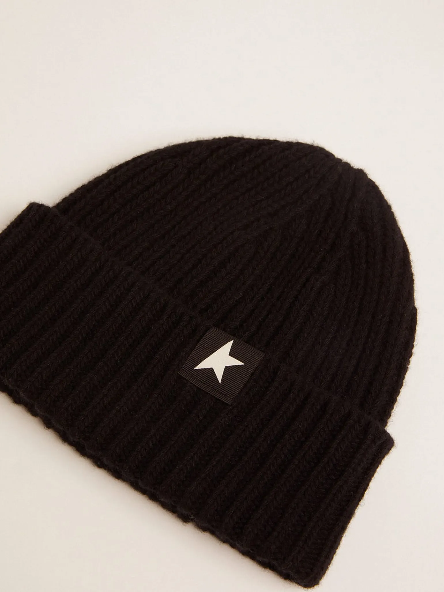 Clearance Gorro de lã preta com estrela branca MULHER Chapéus e bonés|Chapéus e bonés