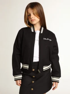 Fashion Jaqueta bomber infantil de lã azul-escura Roupas de cima (4-12 years)|Roupas de cima (4-12 years)