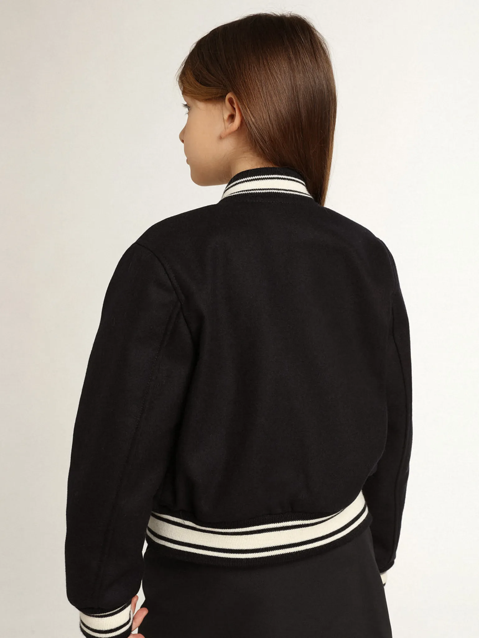 Fashion Jaqueta bomber infantil de lã azul-escura Roupas de cima (4-12 years)|Roupas de cima (4-12 years)