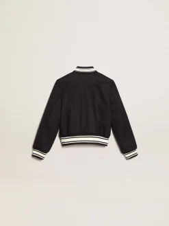 Fashion Jaqueta bomber infantil de lã azul-escura Roupas de cima (4-12 years)|Roupas de cima (4-12 years)