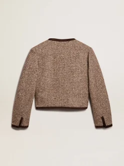 Store Jaqueta cropped marrom com fecho com botões MULHER Casacos e blusões